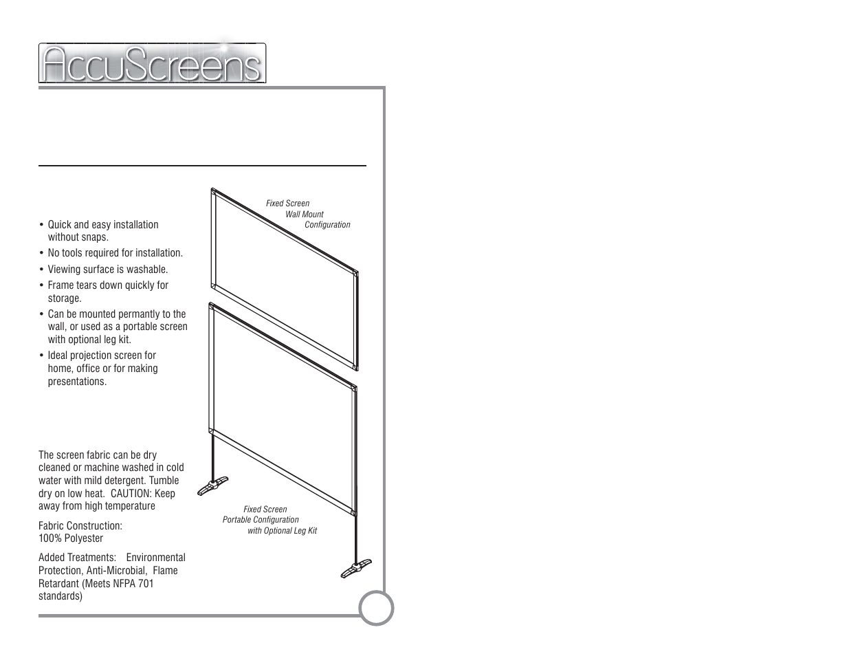 AccuScreens Projector Accessories User Manual | 12 pages