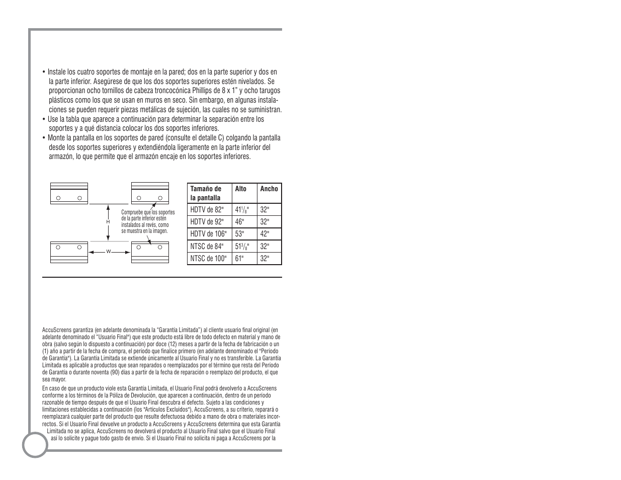 Métodos sugeridos de instalación | AccuScreens Projector Accessories User Manual | Page 7 / 12