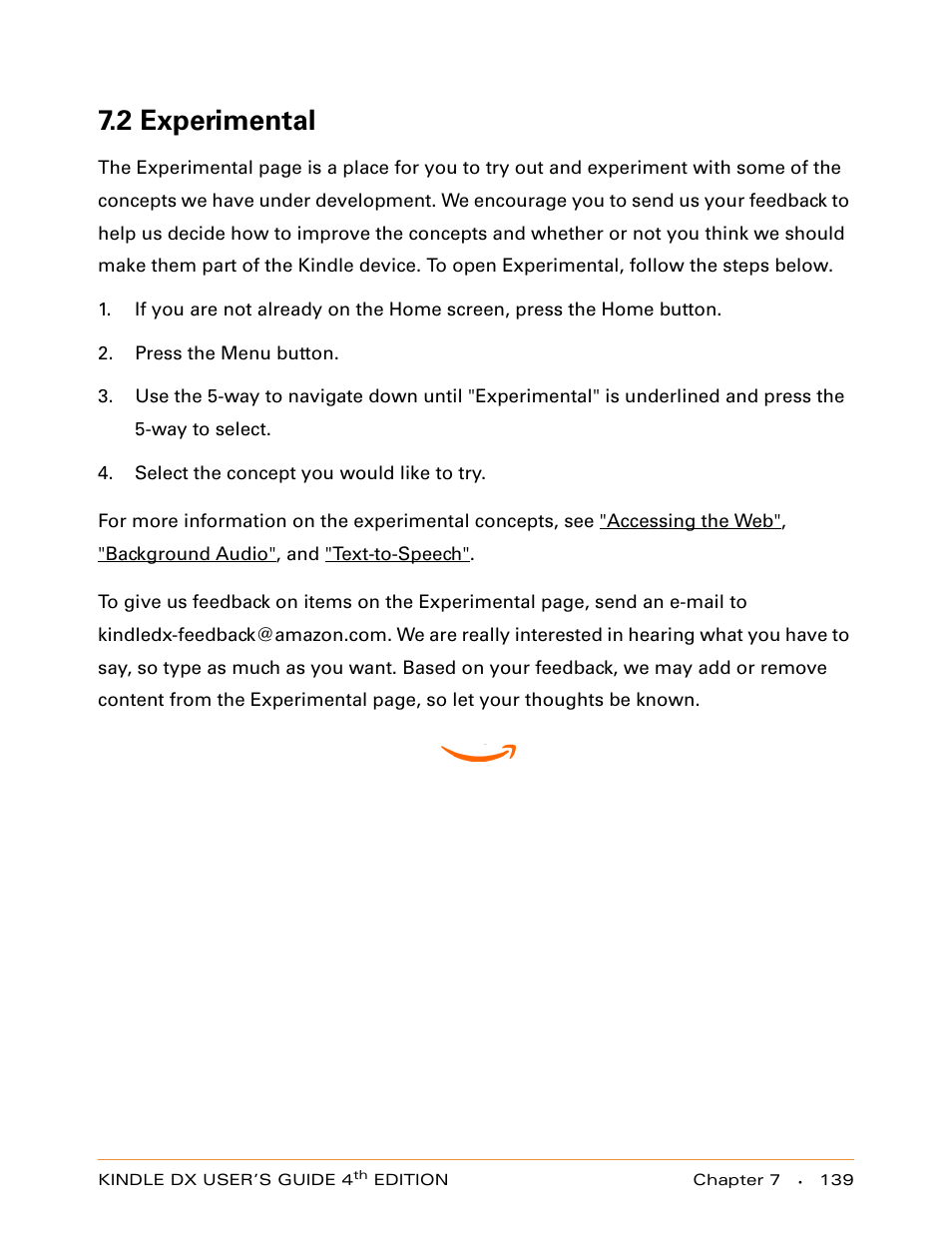 2 experimental | Amazon Technologies KINDLE DX User Manual | Page 139 / 184