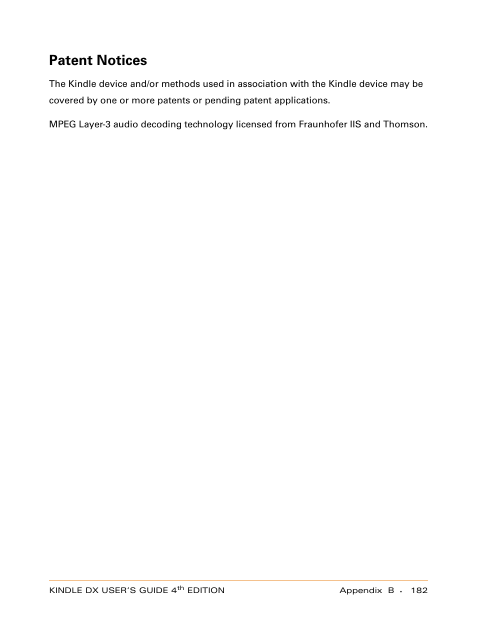 Patent notices | Amazon Technologies KINDLE DX User Manual | Page 182 / 184