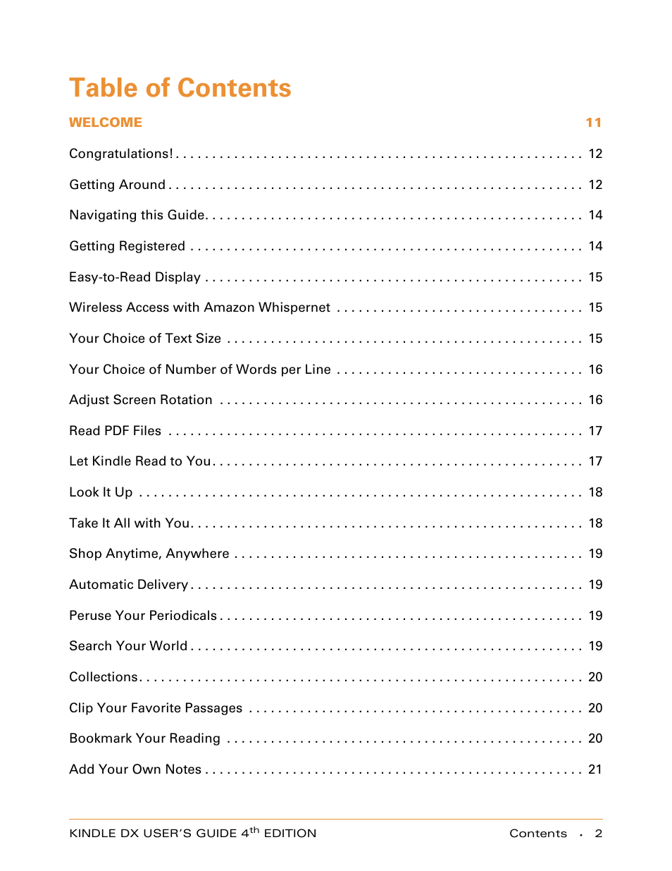 Amazon Technologies KINDLE DX User Manual | Page 2 / 184