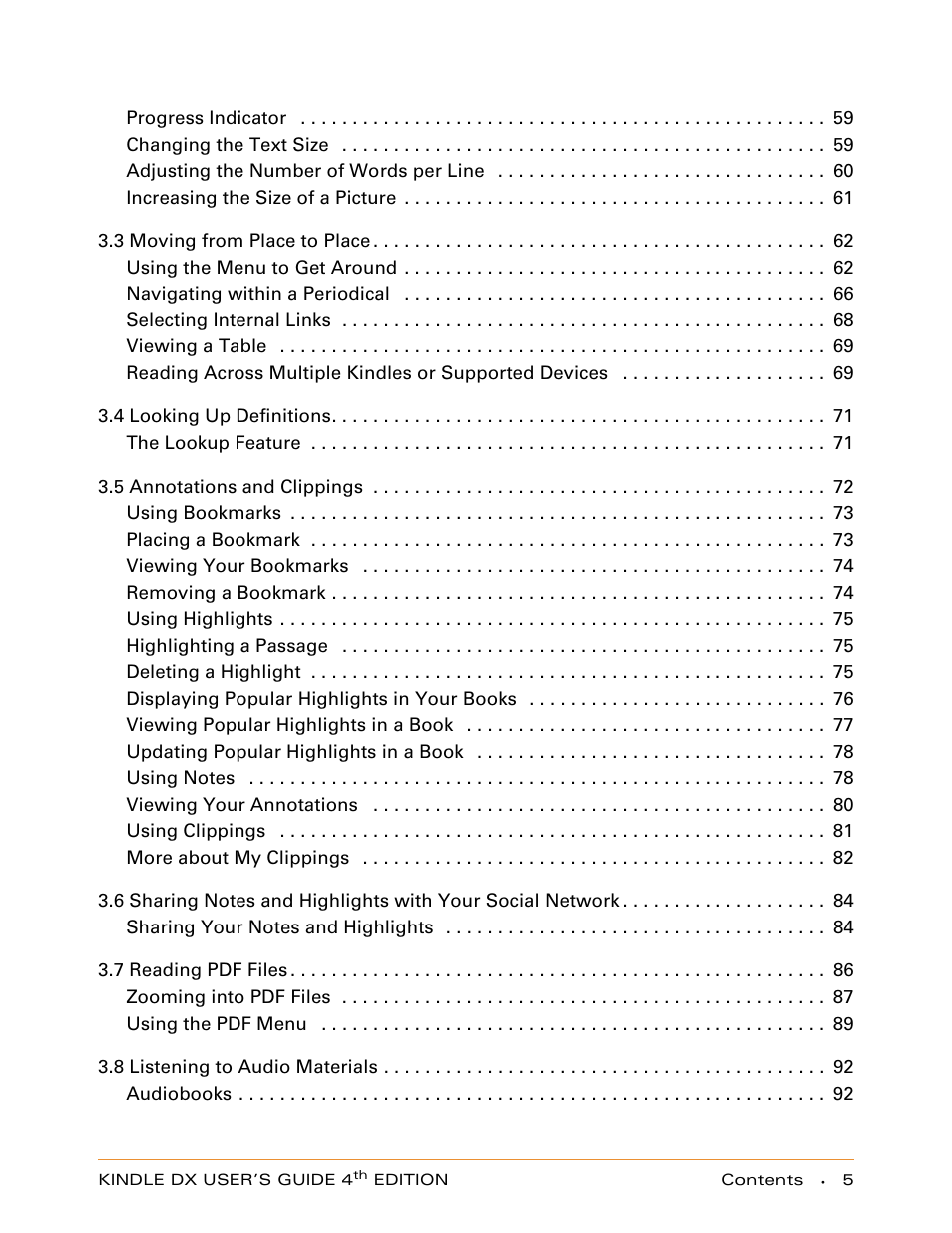 Amazon Technologies KINDLE DX User Manual | Page 5 / 184