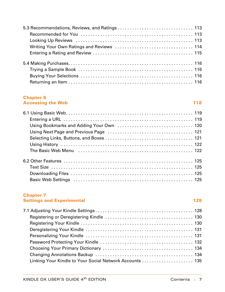 Amazon Technologies KINDLE DX User Manual | Page 7 / 184