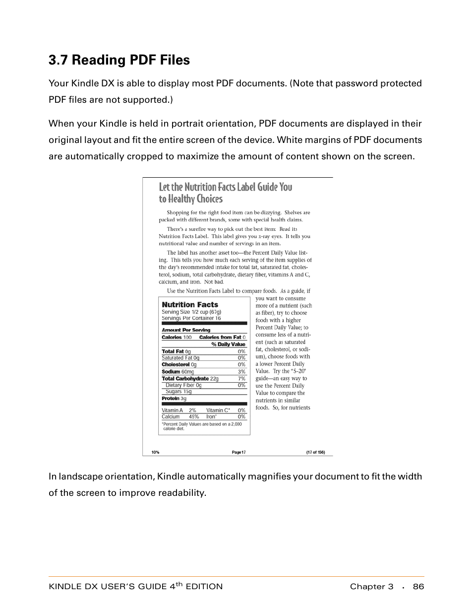 7 reading pdf files | Amazon Technologies KINDLE DX User Manual | Page 86 / 184