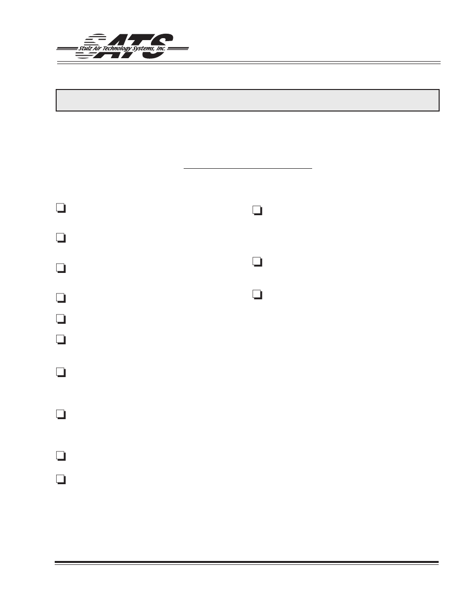 Appendix a - forms | ATS CyberChiller Series User Manual | Page 35 / 40
