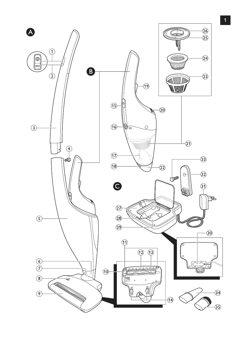 Philips DailyDuo Aspirador de escoba User Manual | Page 3 / 144