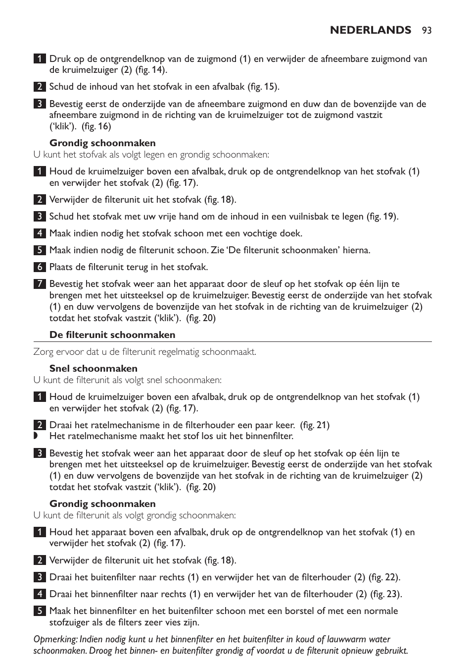 Philips DailyDuo Aspirador de escoba User Manual | Page 93 / 144