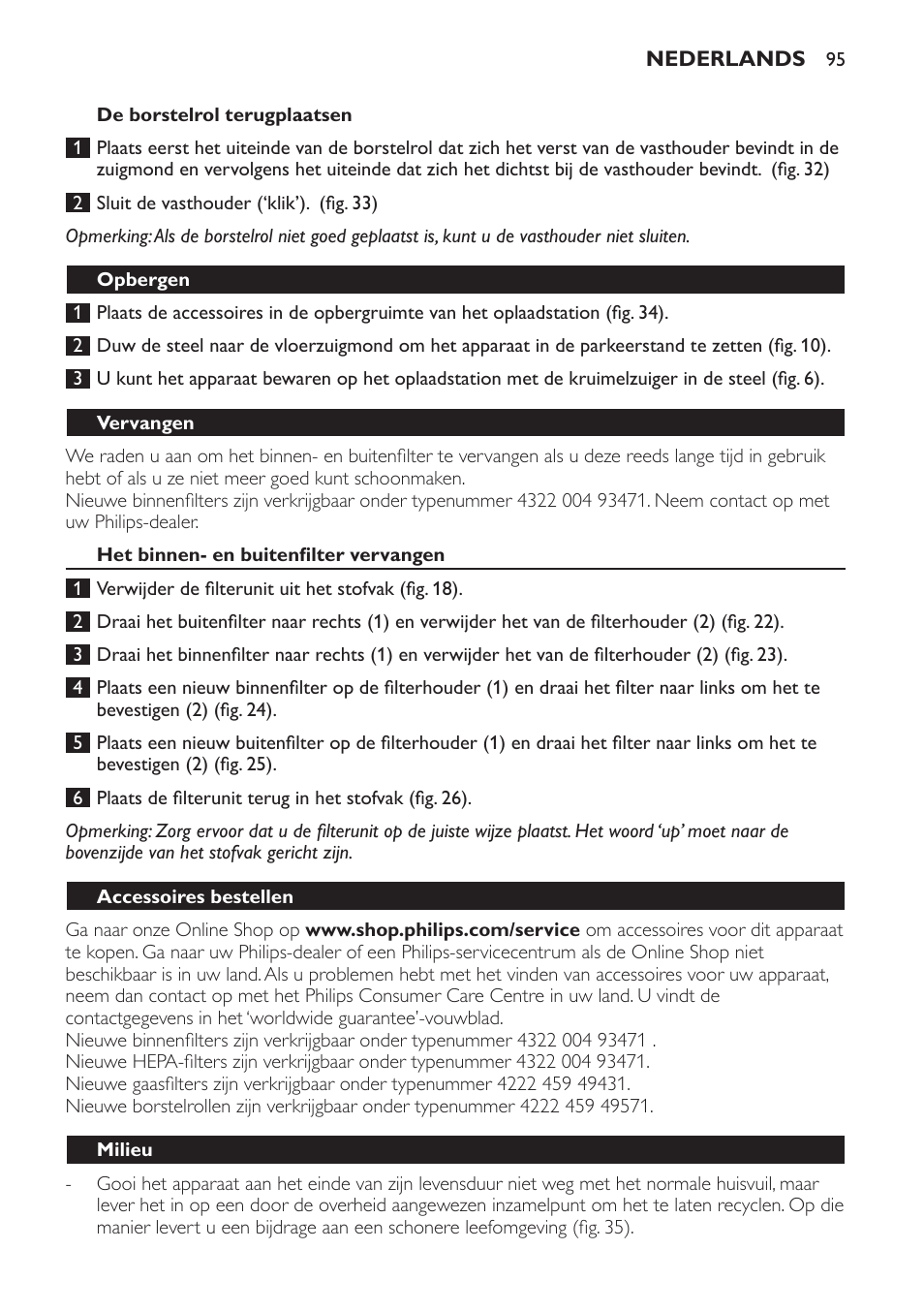 Philips DailyDuo Aspirador de escoba User Manual | Page 95 / 144