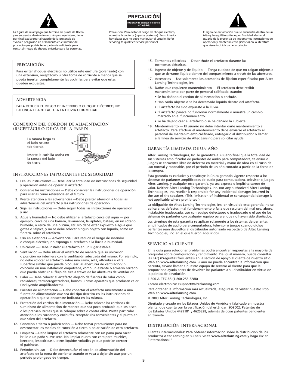 Altec Lansing VS2221 User Manual | Page 11 / 20