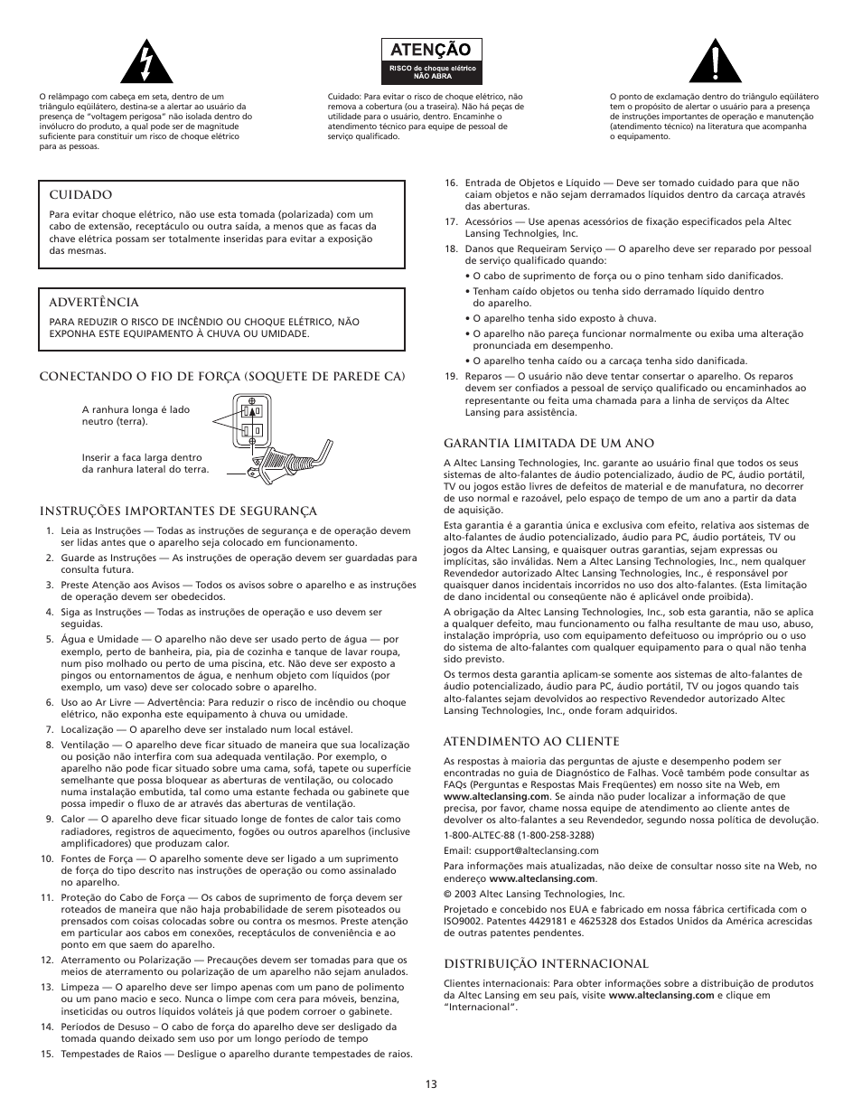 Altec Lansing VS2221 User Manual | Page 15 / 20