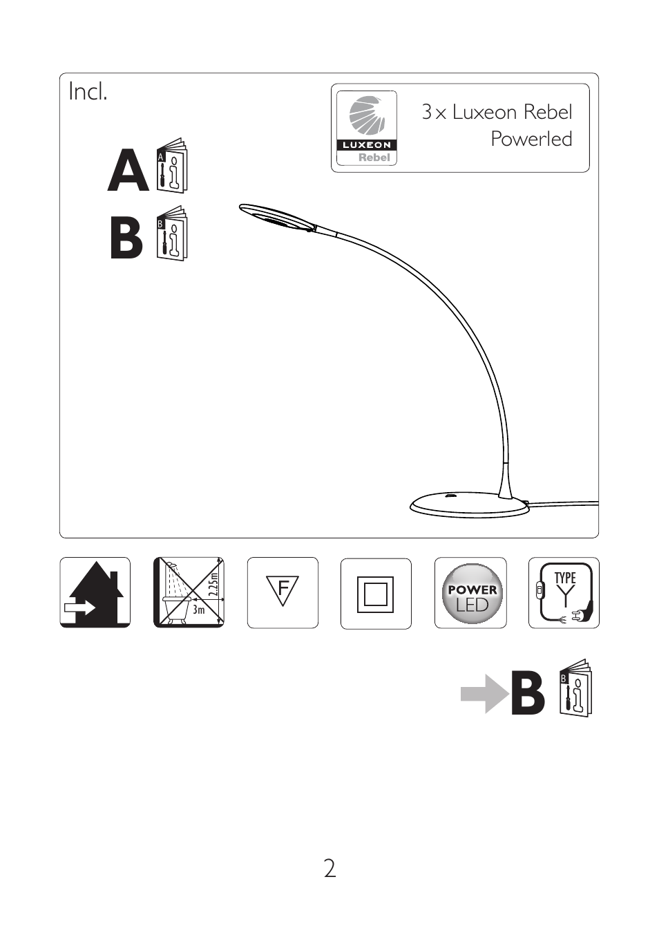 Philips InStyle Lámpara de mesa User Manual | Page 2 / 4