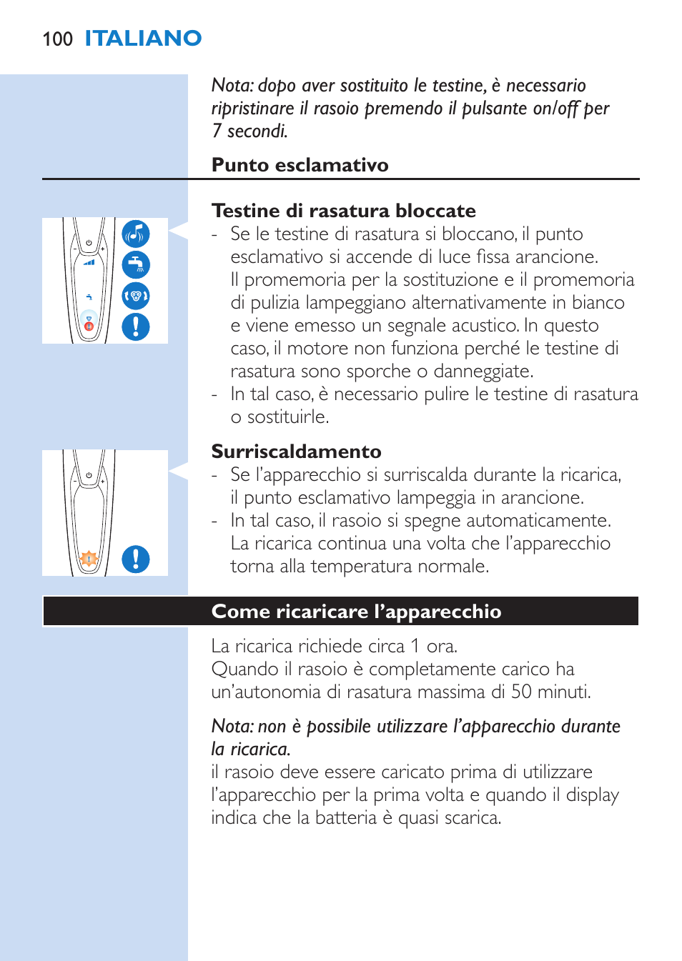 Philips SHAVER Series 9000 afeitadora eléctrica en mojado y seco User Manual | Page 100 / 208