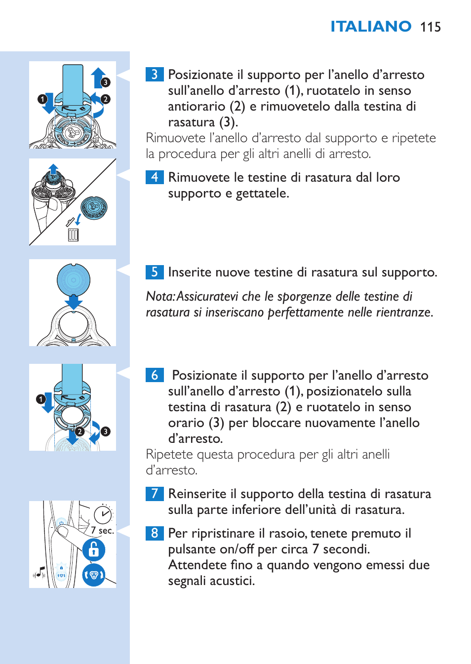 Philips SHAVER Series 9000 afeitadora eléctrica en mojado y seco User Manual | Page 115 / 208