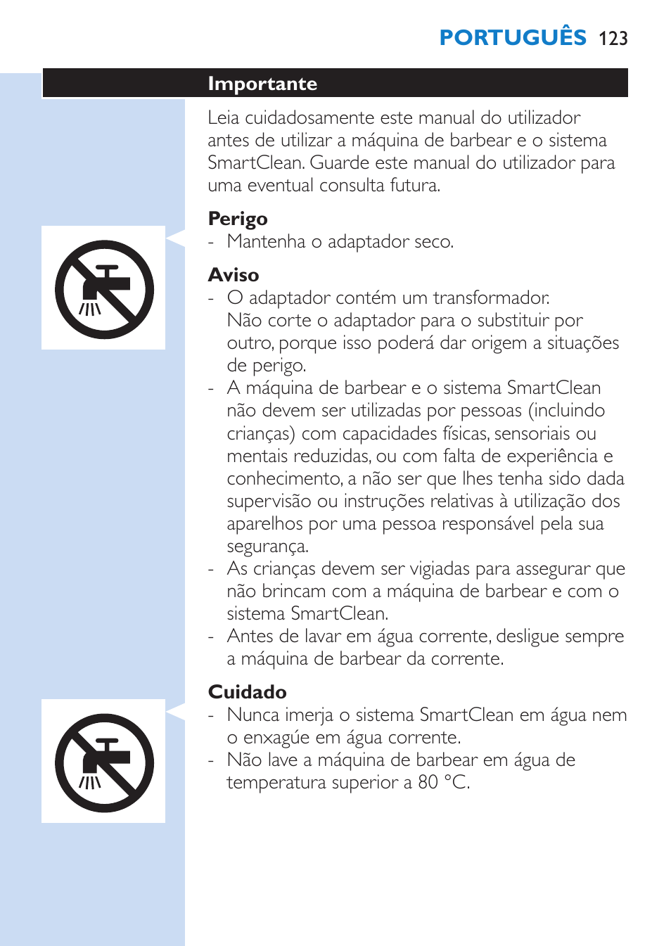 Philips SHAVER Series 9000 afeitadora eléctrica en mojado y seco User Manual | Page 123 / 208