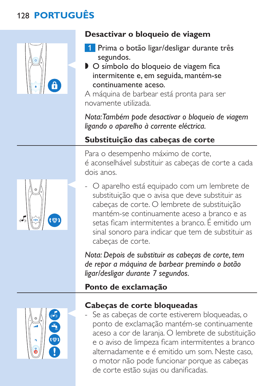 Philips SHAVER Series 9000 afeitadora eléctrica en mojado y seco User Manual | Page 128 / 208