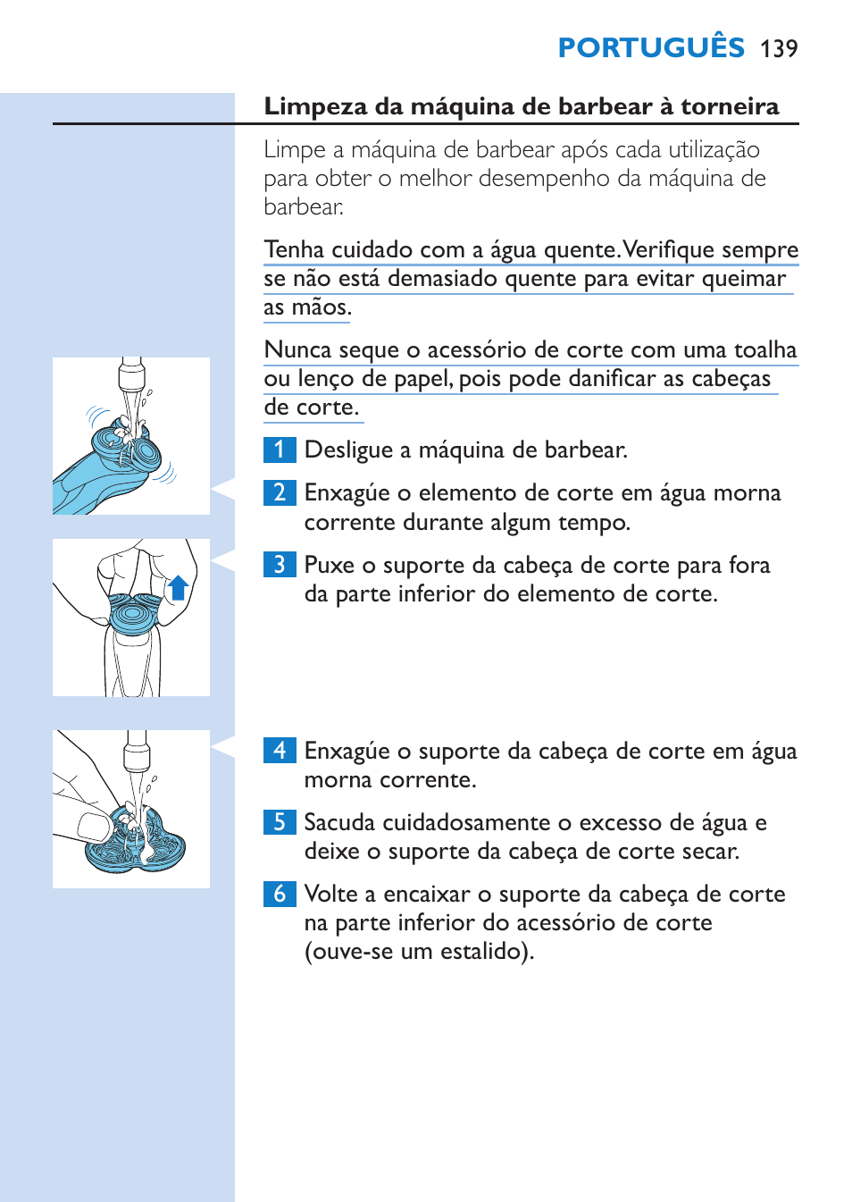 Philips SHAVER Series 9000 afeitadora eléctrica en mojado y seco User Manual | Page 139 / 208