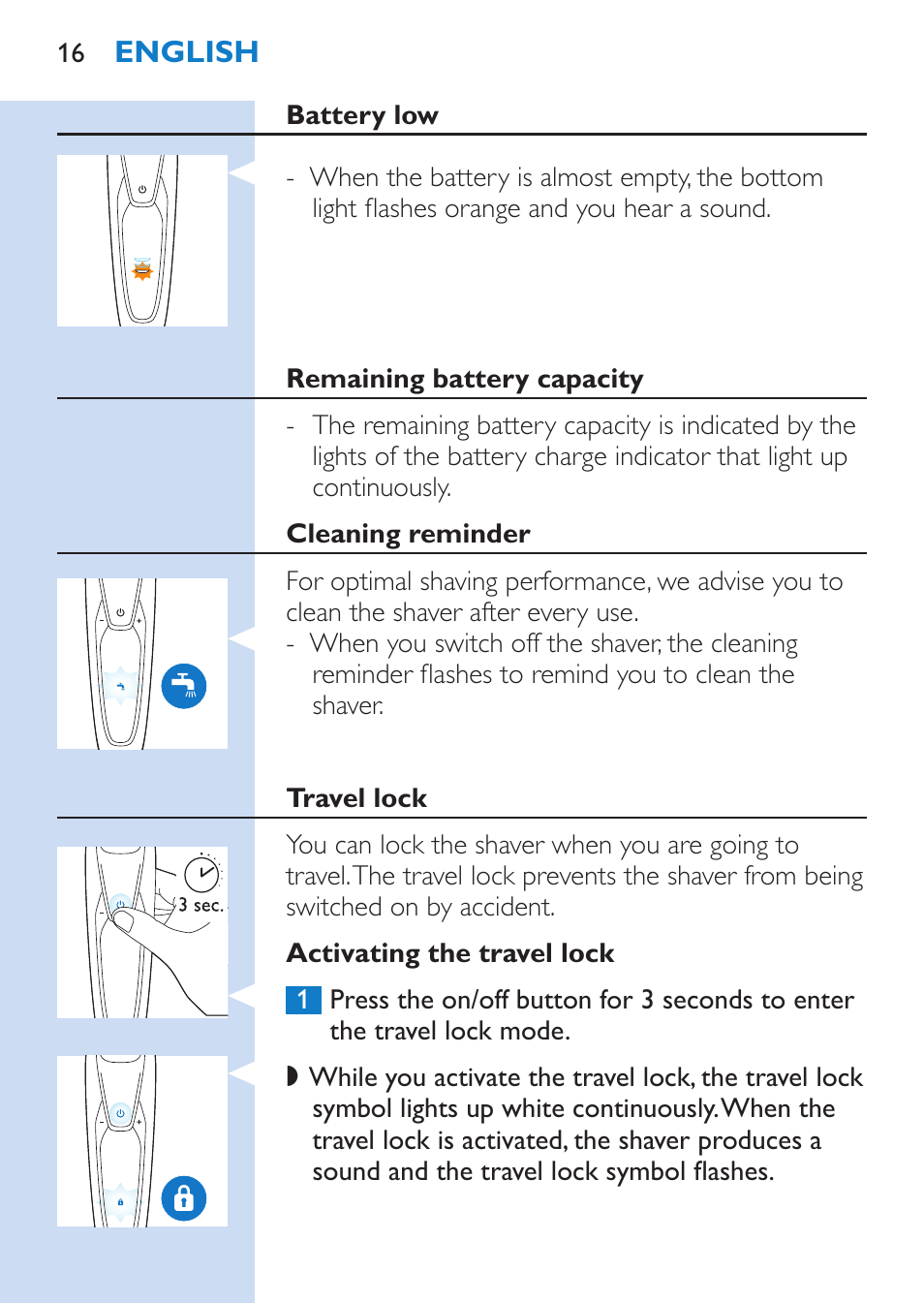 Philips SHAVER Series 9000 afeitadora eléctrica en mojado y seco User Manual | Page 16 / 208