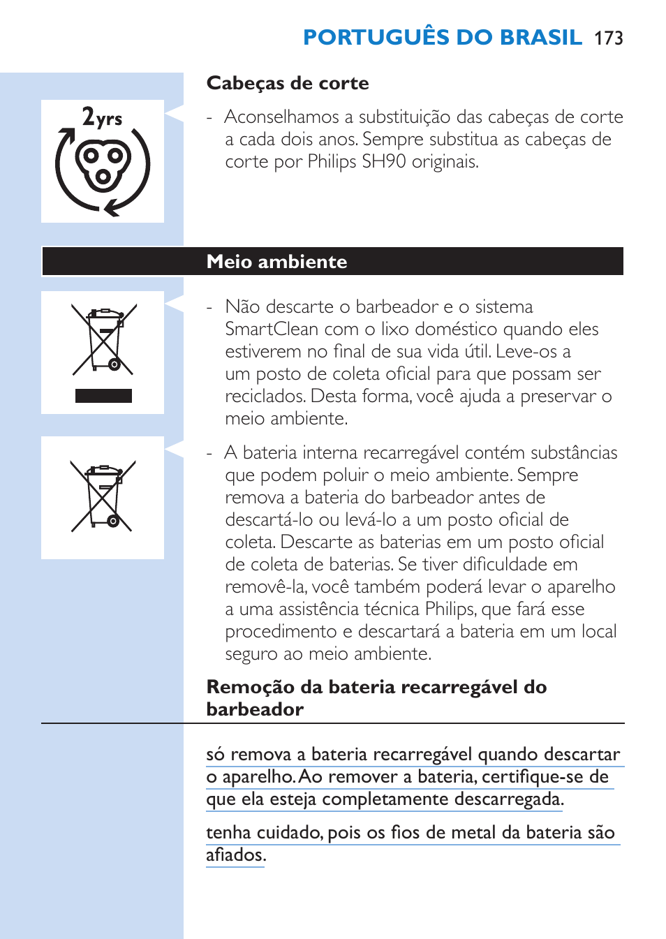 Philips SHAVER Series 9000 afeitadora eléctrica en mojado y seco User Manual | Page 173 / 208