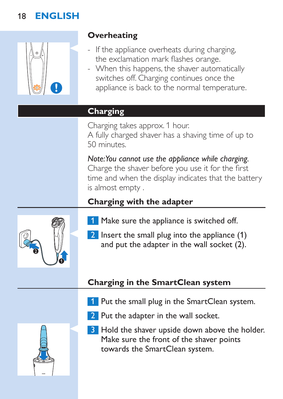 Philips SHAVER Series 9000 afeitadora eléctrica en mojado y seco User Manual | Page 18 / 208