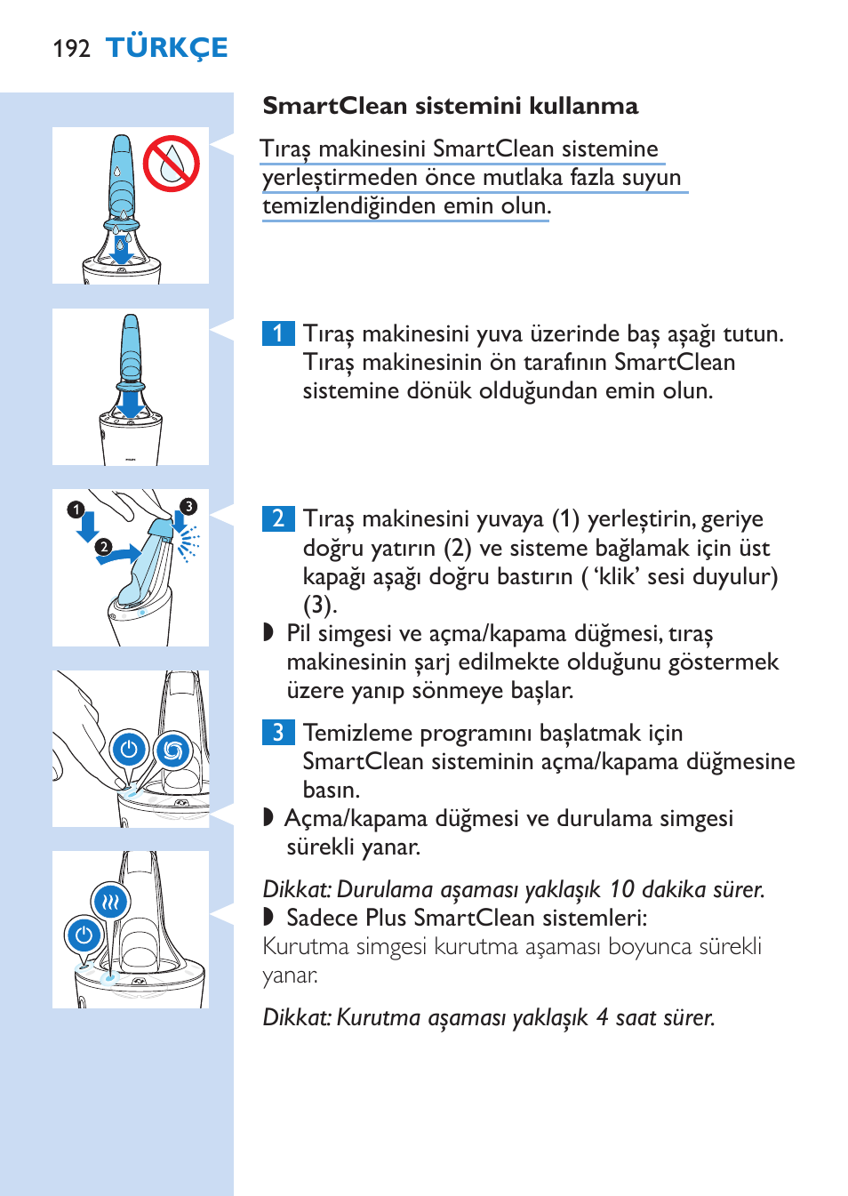 Philips SHAVER Series 9000 afeitadora eléctrica en mojado y seco User Manual | Page 192 / 208