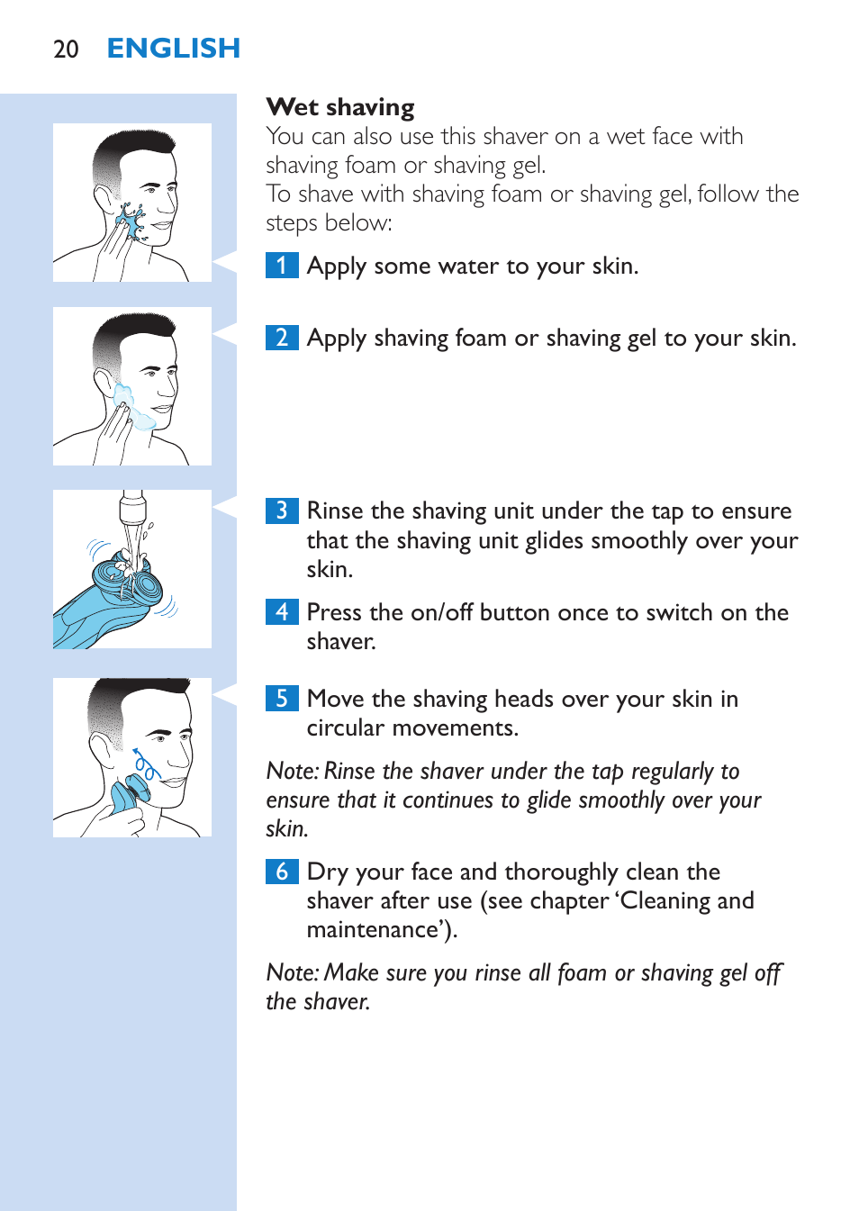 Philips SHAVER Series 9000 afeitadora eléctrica en mojado y seco User Manual | Page 20 / 208