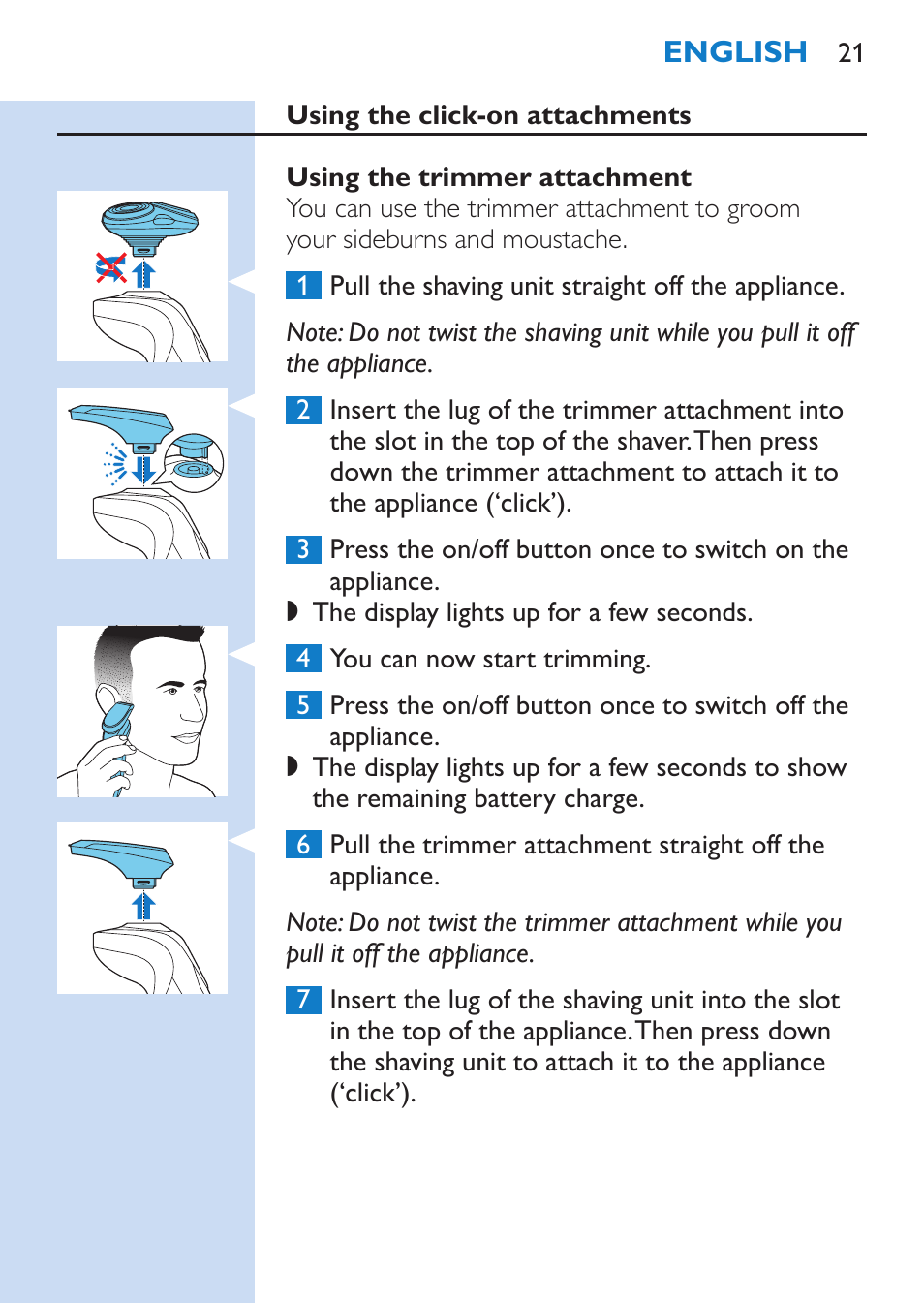 Philips SHAVER Series 9000 afeitadora eléctrica en mojado y seco User Manual | Page 21 / 208