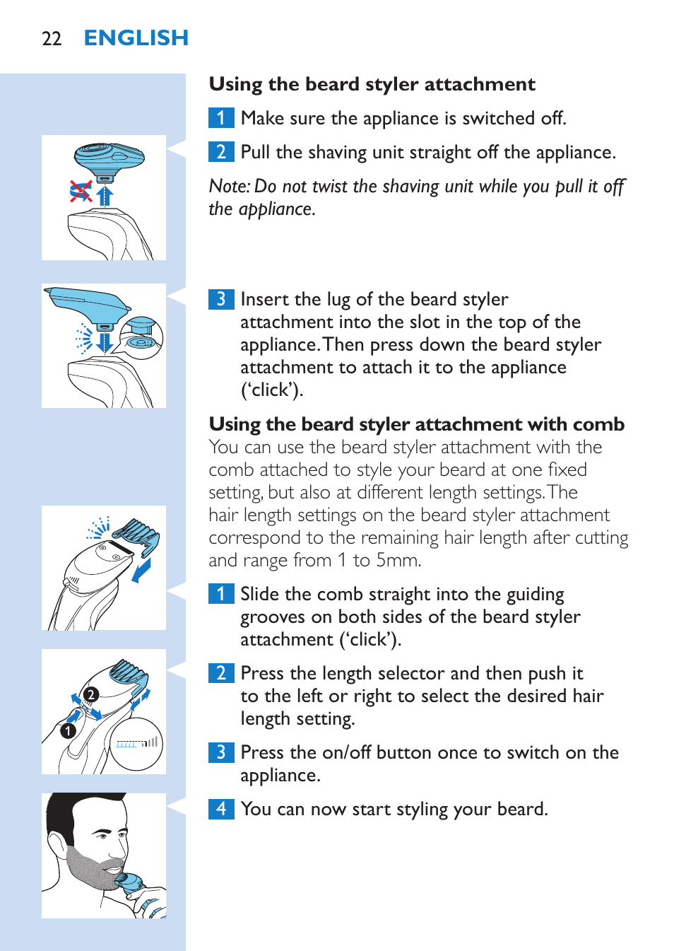 Philips SHAVER Series 9000 afeitadora eléctrica en mojado y seco User Manual | Page 22 / 208