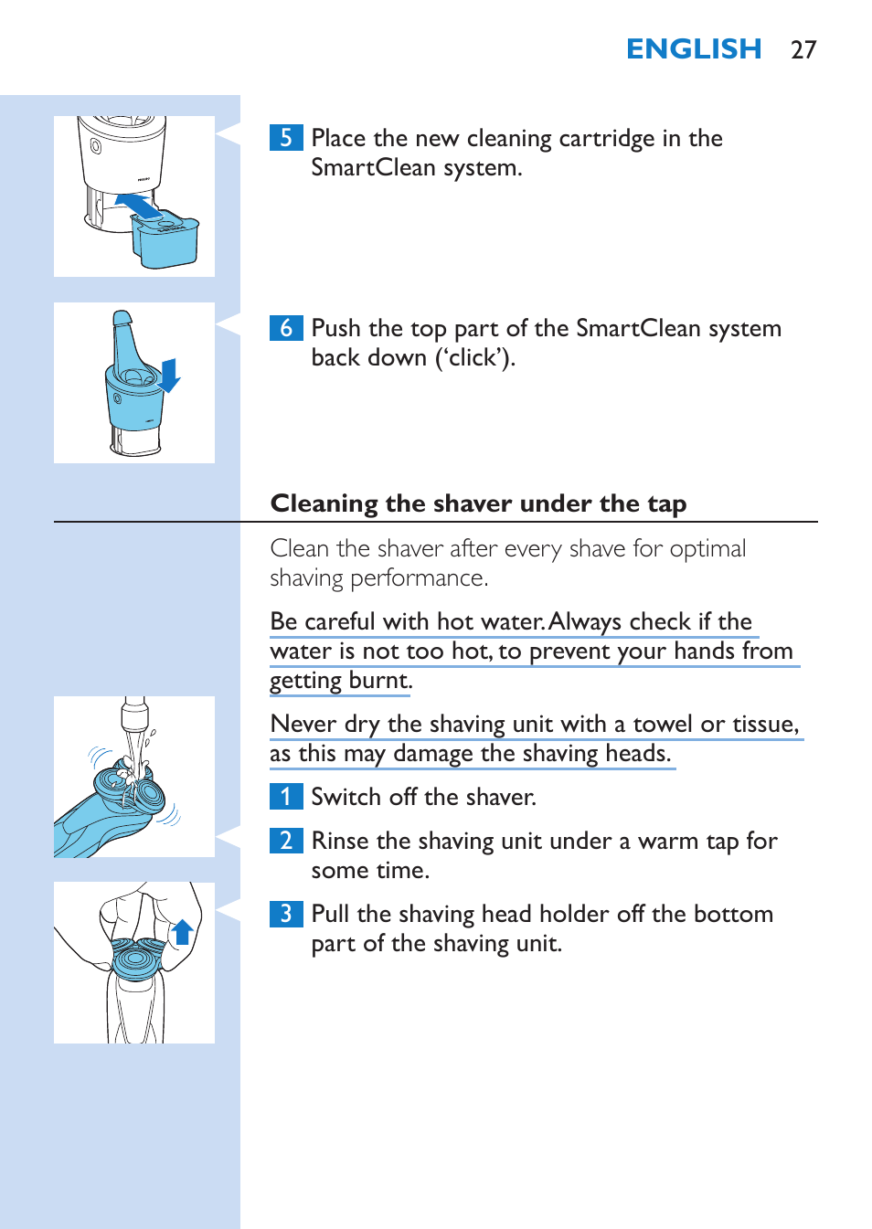 Philips SHAVER Series 9000 afeitadora eléctrica en mojado y seco User Manual | Page 27 / 208