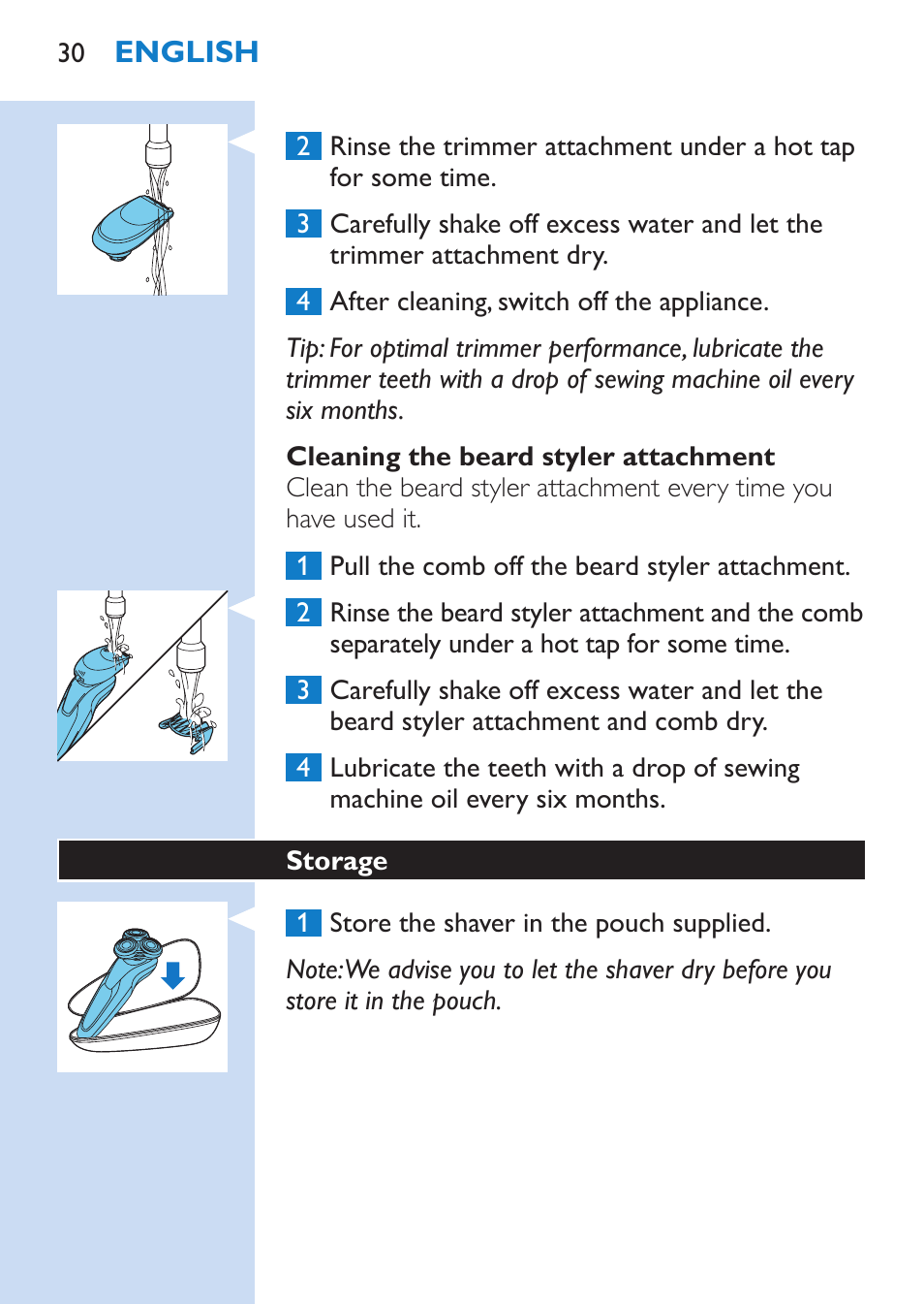 Philips SHAVER Series 9000 afeitadora eléctrica en mojado y seco User Manual | Page 30 / 208