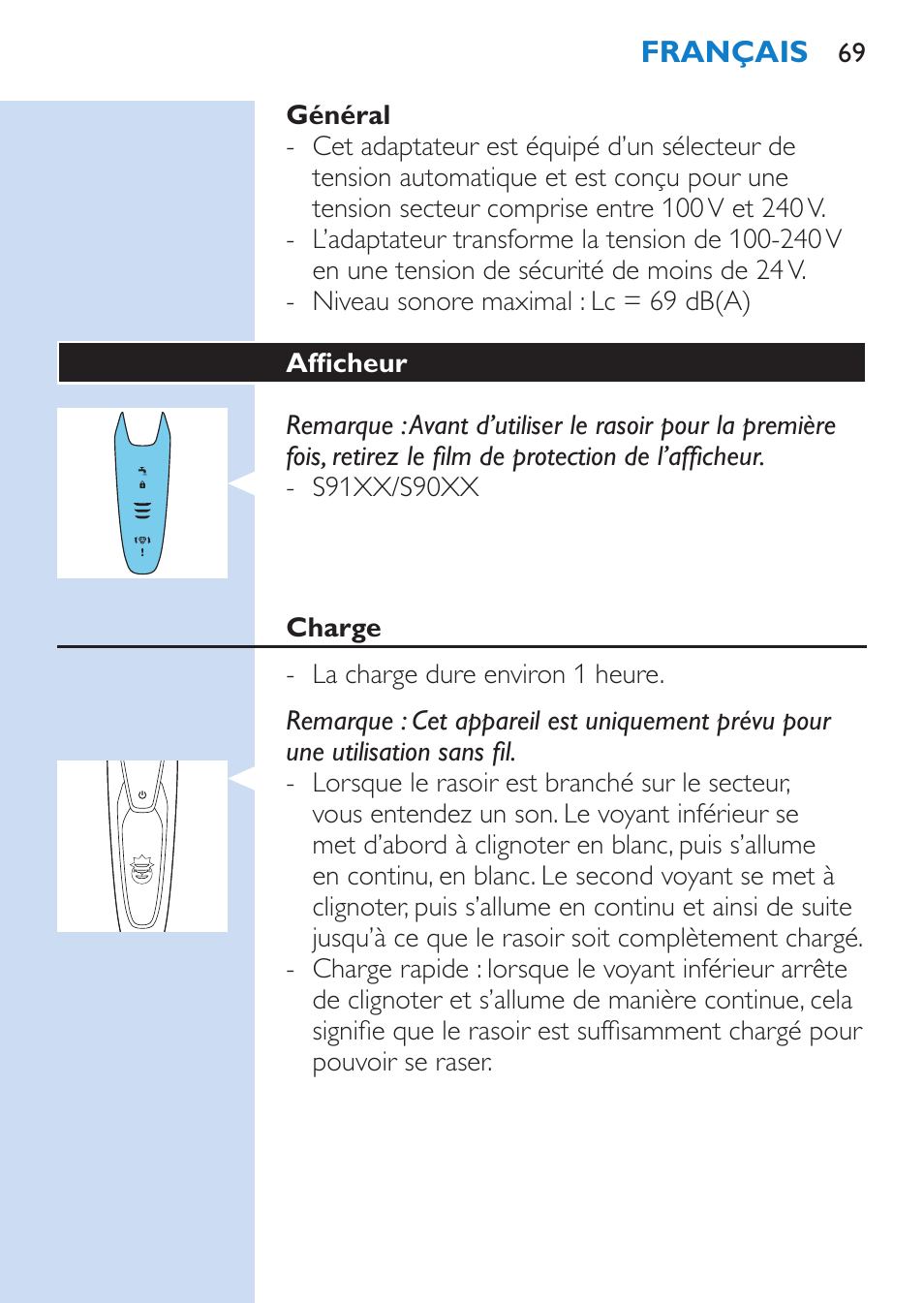 Philips SHAVER Series 9000 afeitadora eléctrica en mojado y seco User Manual | Page 69 / 208