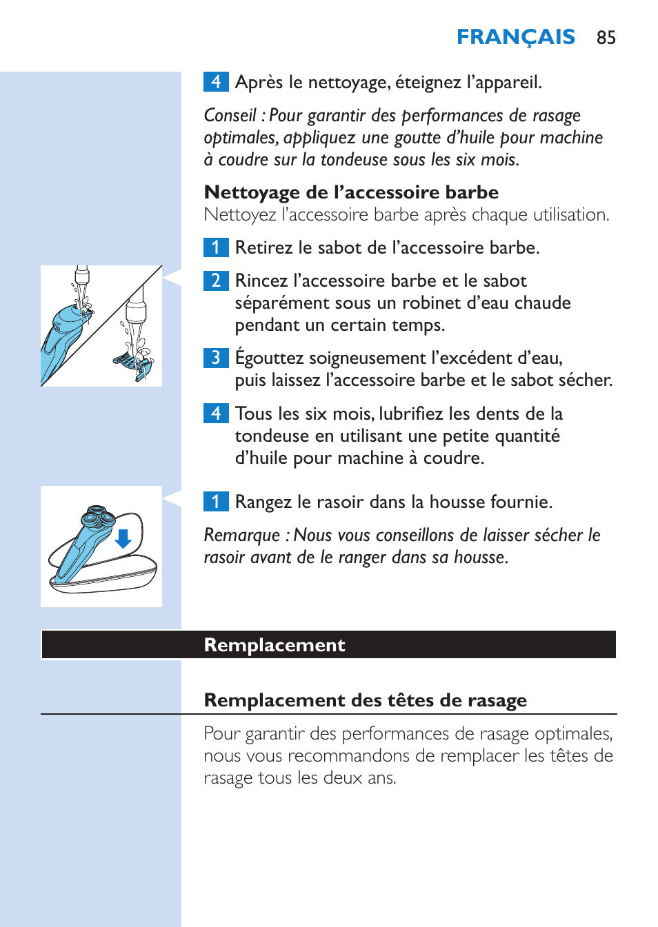 Philips SHAVER Series 9000 afeitadora eléctrica en mojado y seco User Manual | Page 85 / 208