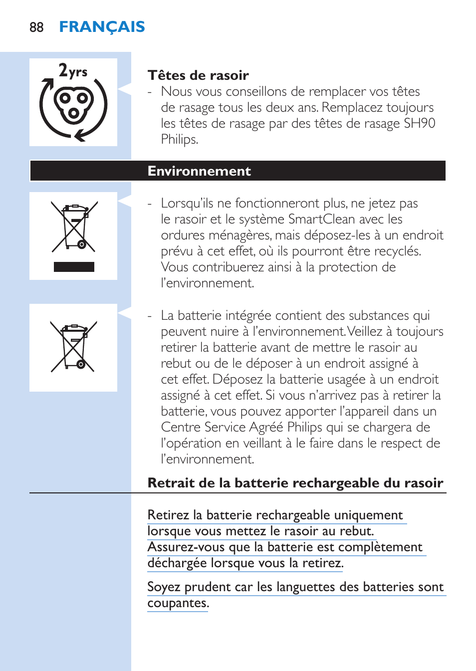 Philips SHAVER Series 9000 afeitadora eléctrica en mojado y seco User Manual | Page 88 / 208