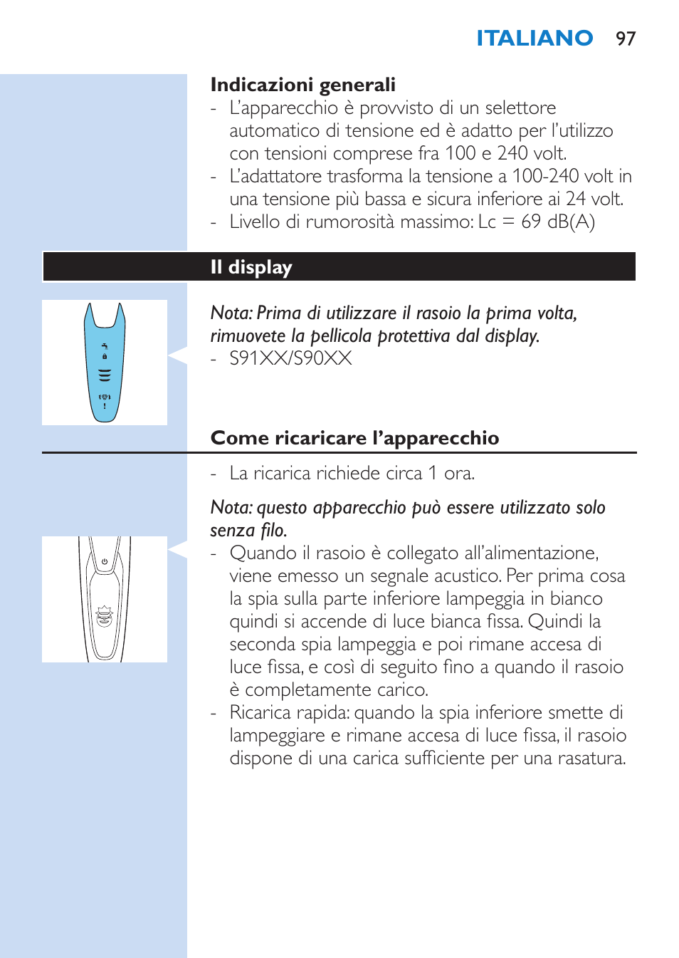 Philips SHAVER Series 9000 afeitadora eléctrica en mojado y seco User Manual | Page 97 / 208