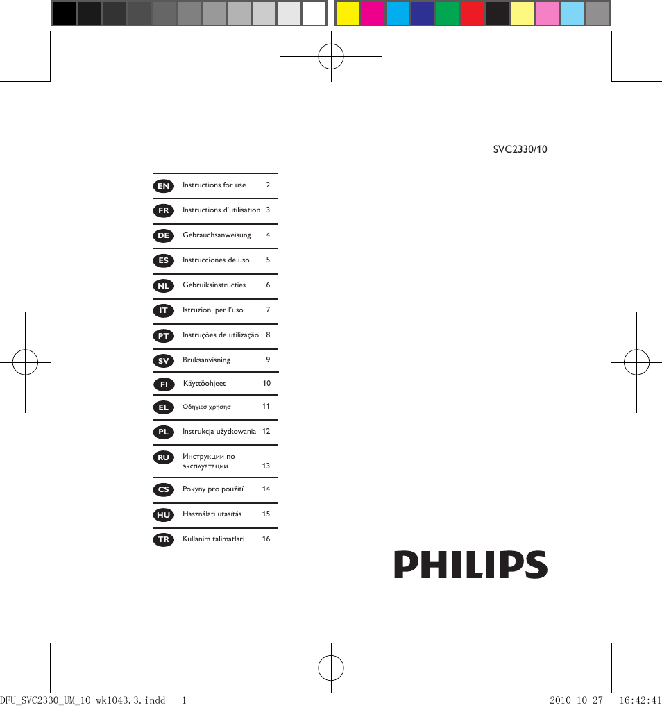 Philips Limpiador de lentes User Manual | 17 pages