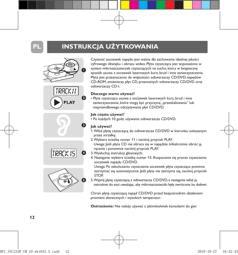 Instrukcja użytkowania pl | Philips Limpiador de lentes User Manual | Page 12 / 17