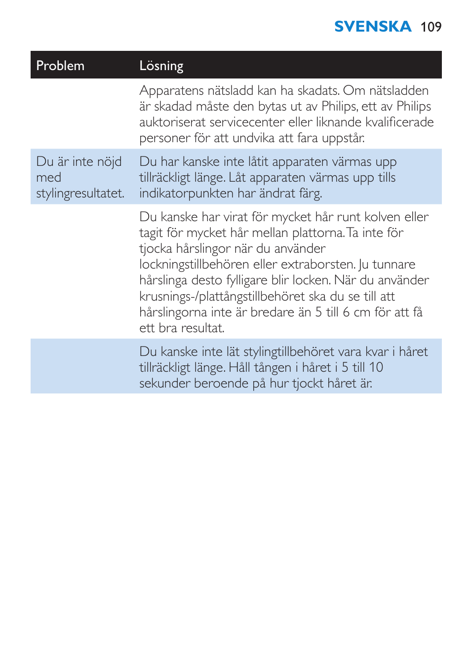 Philips SalonMultistylist Plancha multiestilo User Manual | Page 109 / 120