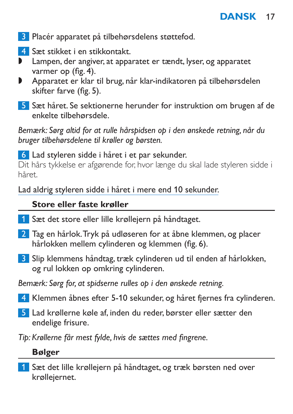 Store eller faste krøller, Bølger | Philips SalonMultistylist Plancha multiestilo User Manual | Page 17 / 120
