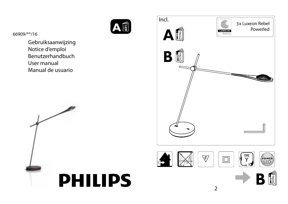 Philips myHomeOffice Lámpara de mesa User Manual | 2 pages