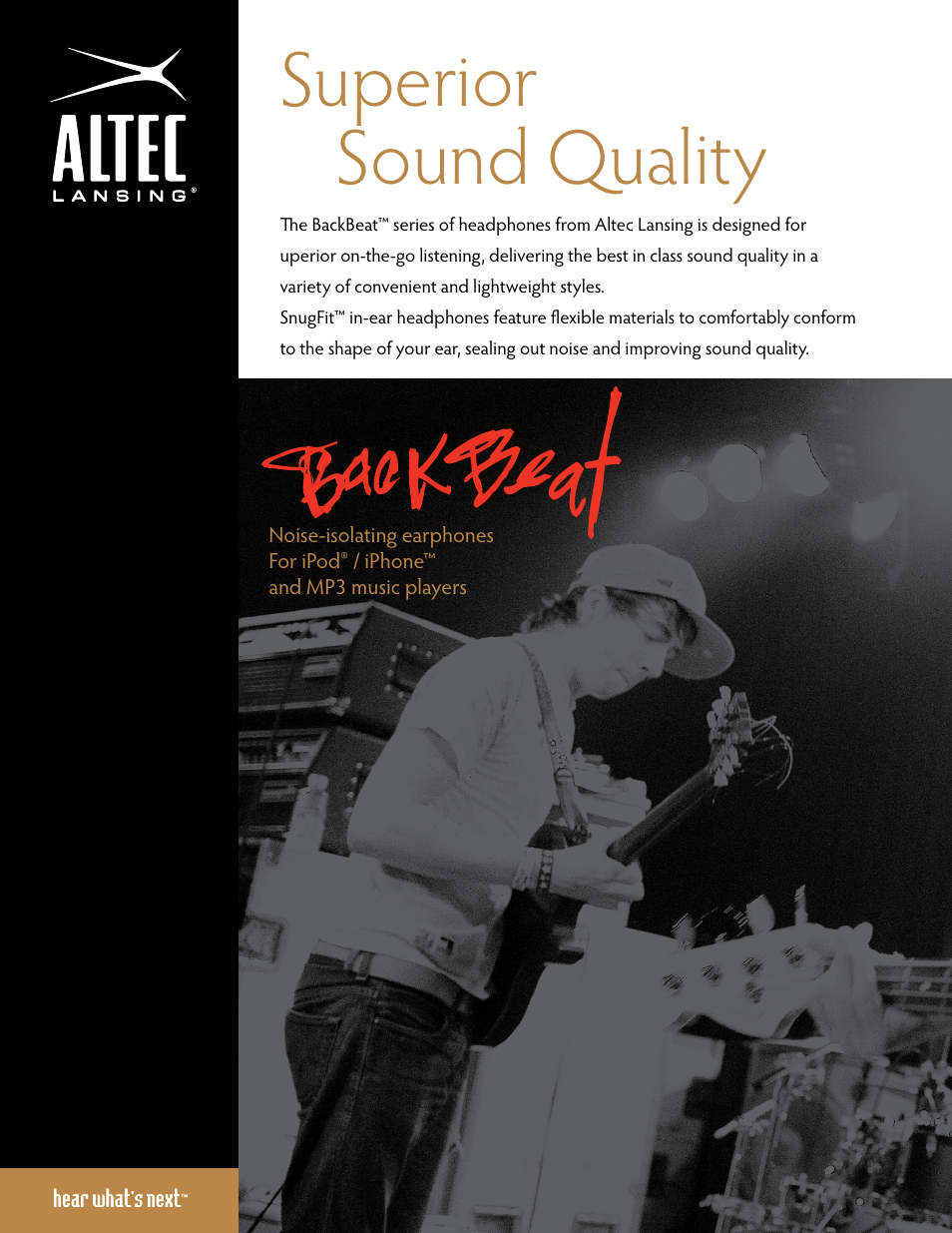 Altec Lansing BackBeat Plus UHP206 User Manual | 2 pages