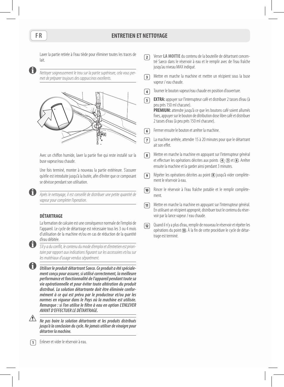 Entretien et nettoyage | Philips Saeco Lavazza A Modo Mio Extra en rojo User Manual | Page 24 / 92