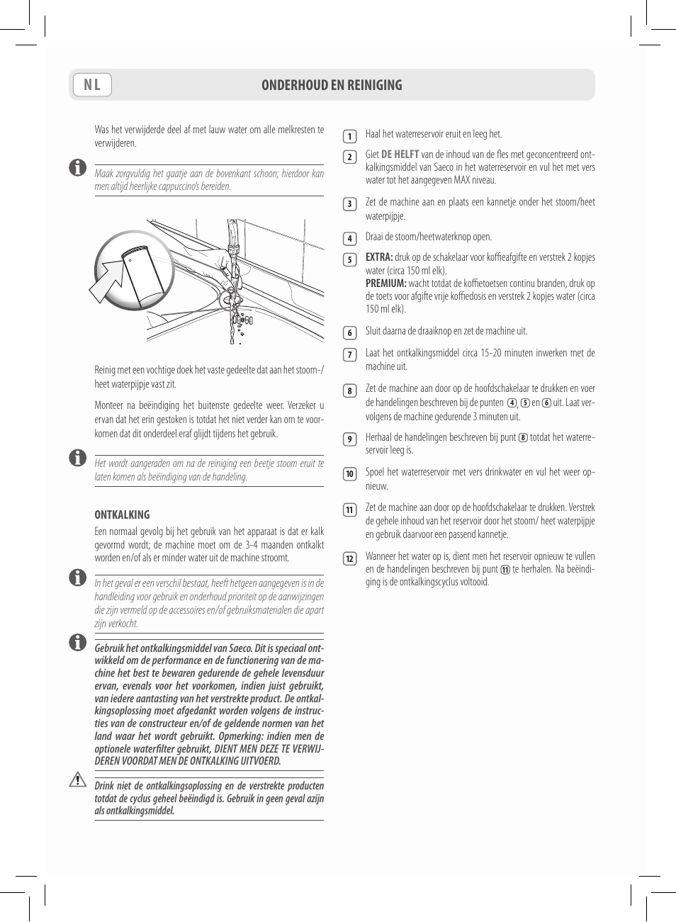 Onderhoud en reiniging | Philips Saeco Lavazza A Modo Mio Extra en rojo User Manual | Page 56 / 92