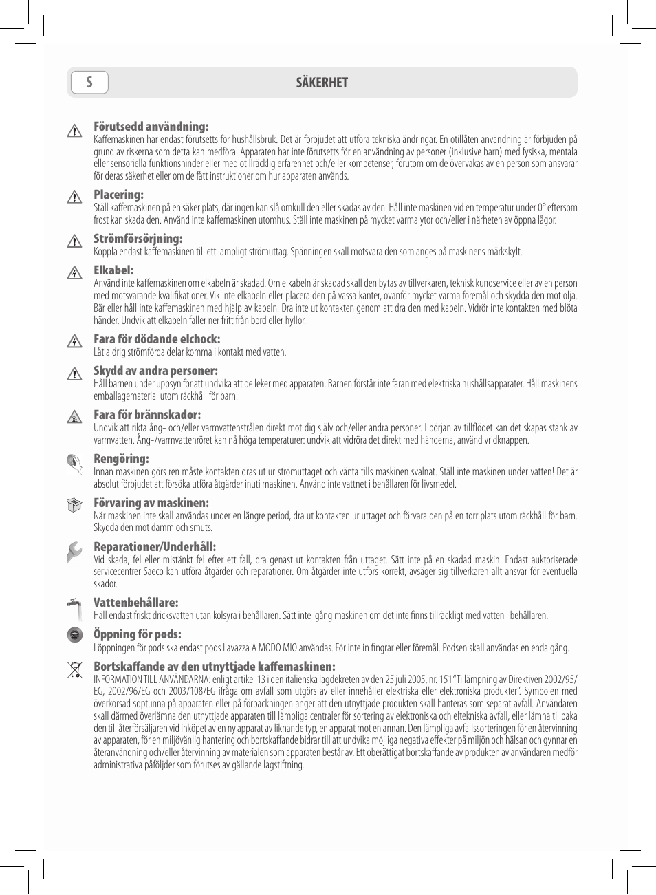 Philips Saeco Lavazza A Modo Mio Extra en rojo User Manual | Page 82 / 92