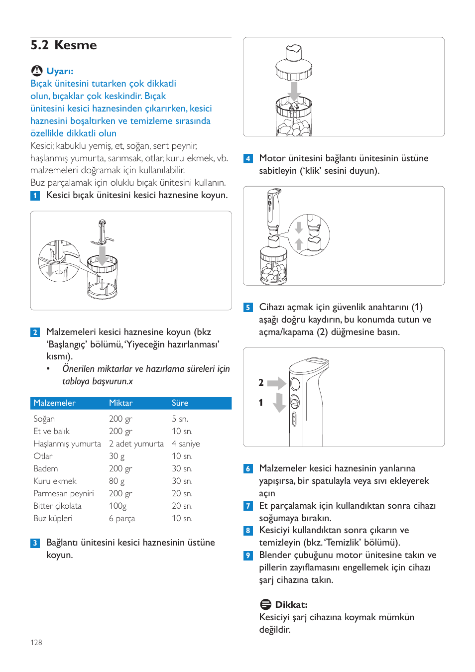 2 kesme | Philips Aluminium Collection Batidora de mano User Manual | Page 128 / 156