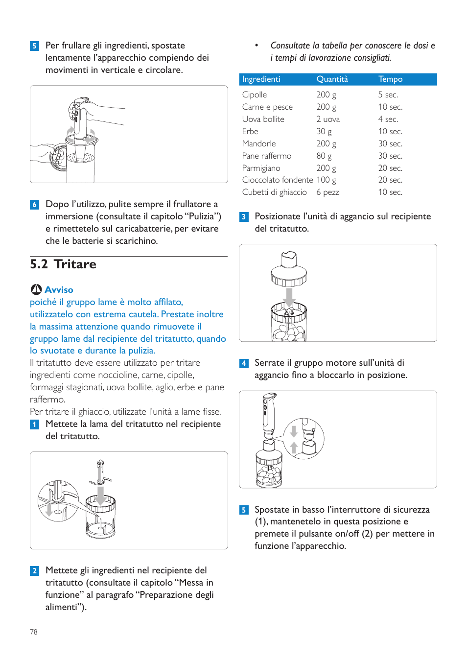 2 tritare | Philips Aluminium Collection Batidora de mano User Manual | Page 78 / 156