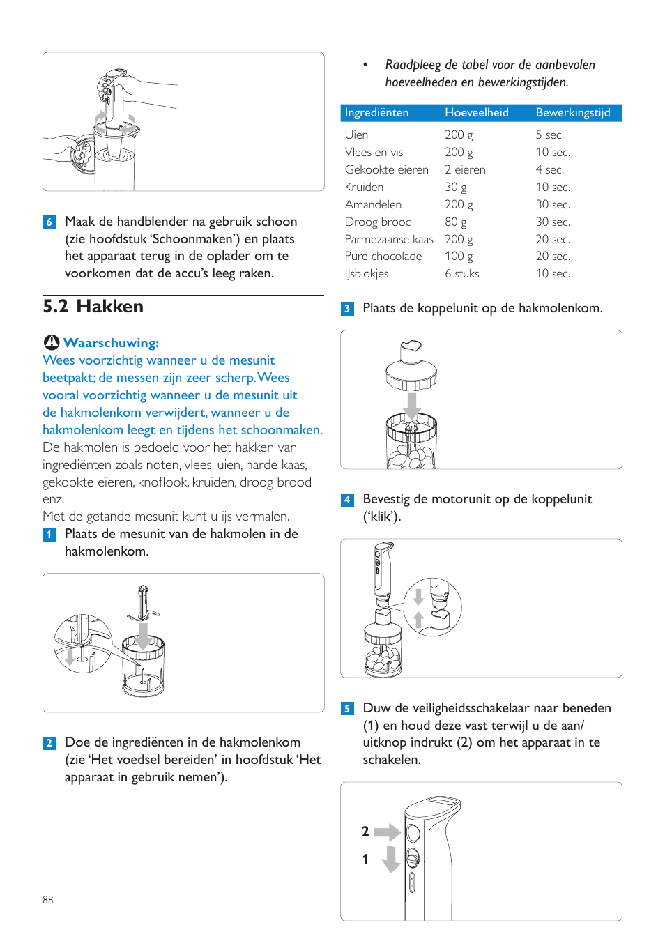 2 hakken | Philips Aluminium Collection Batidora de mano User Manual | Page 88 / 156