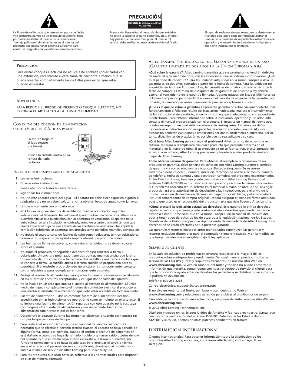 Altec Lansing ACS33BW User Manual | Page 13 / 18