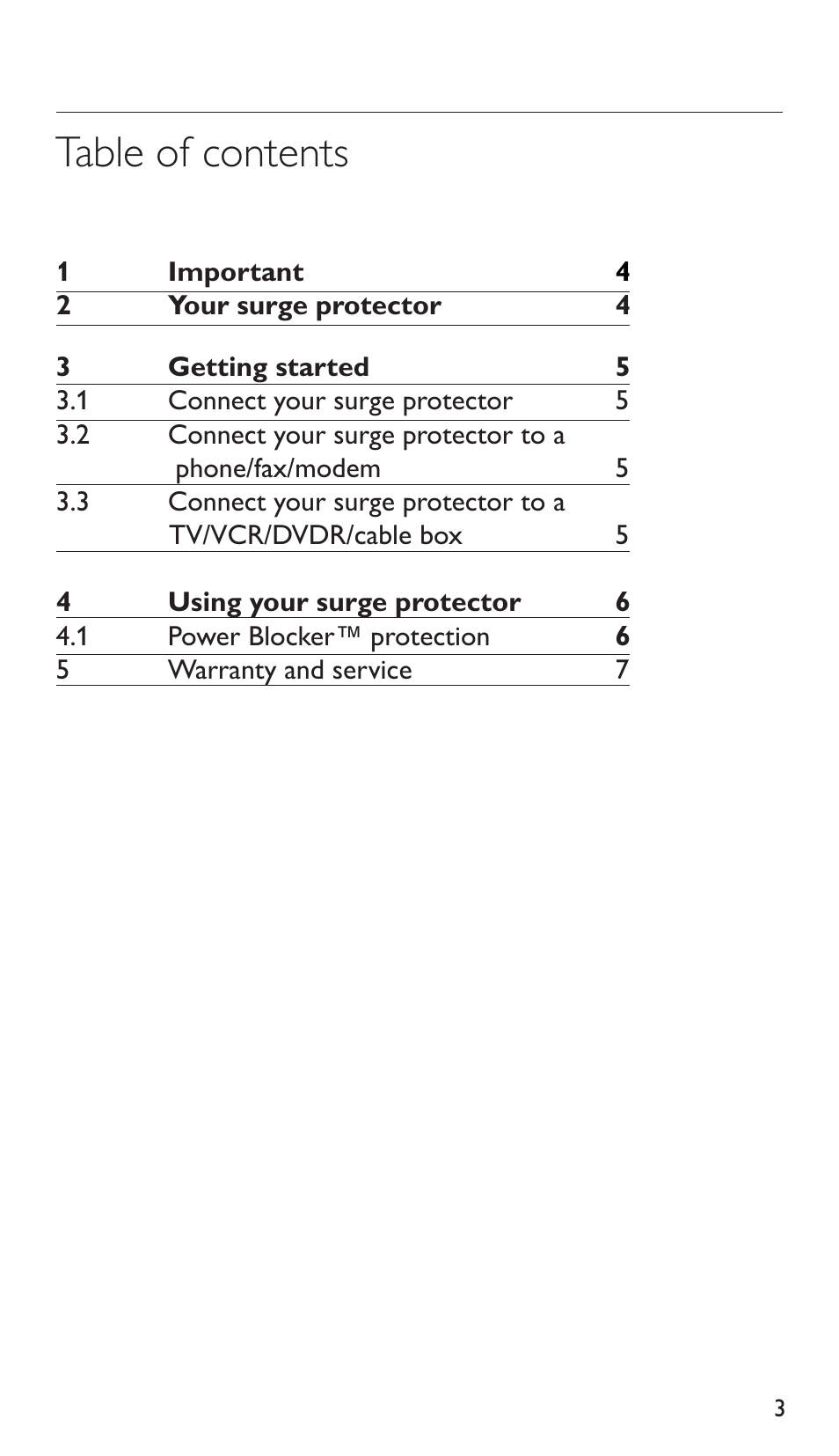 Philips Protector de sobrevoltaje User Manual | Page 3 / 139