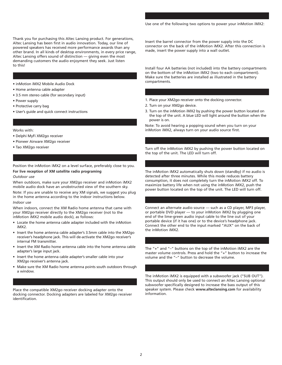 Mx2 m, Otion i, Obile | Udio | Altec Lansing iMX2 User Manual | Page 4 / 10