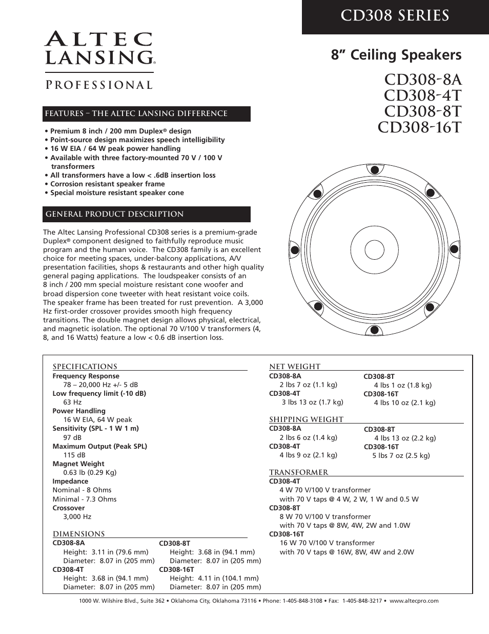 Altec Lansing CD308-16T User Manual | 4 pages