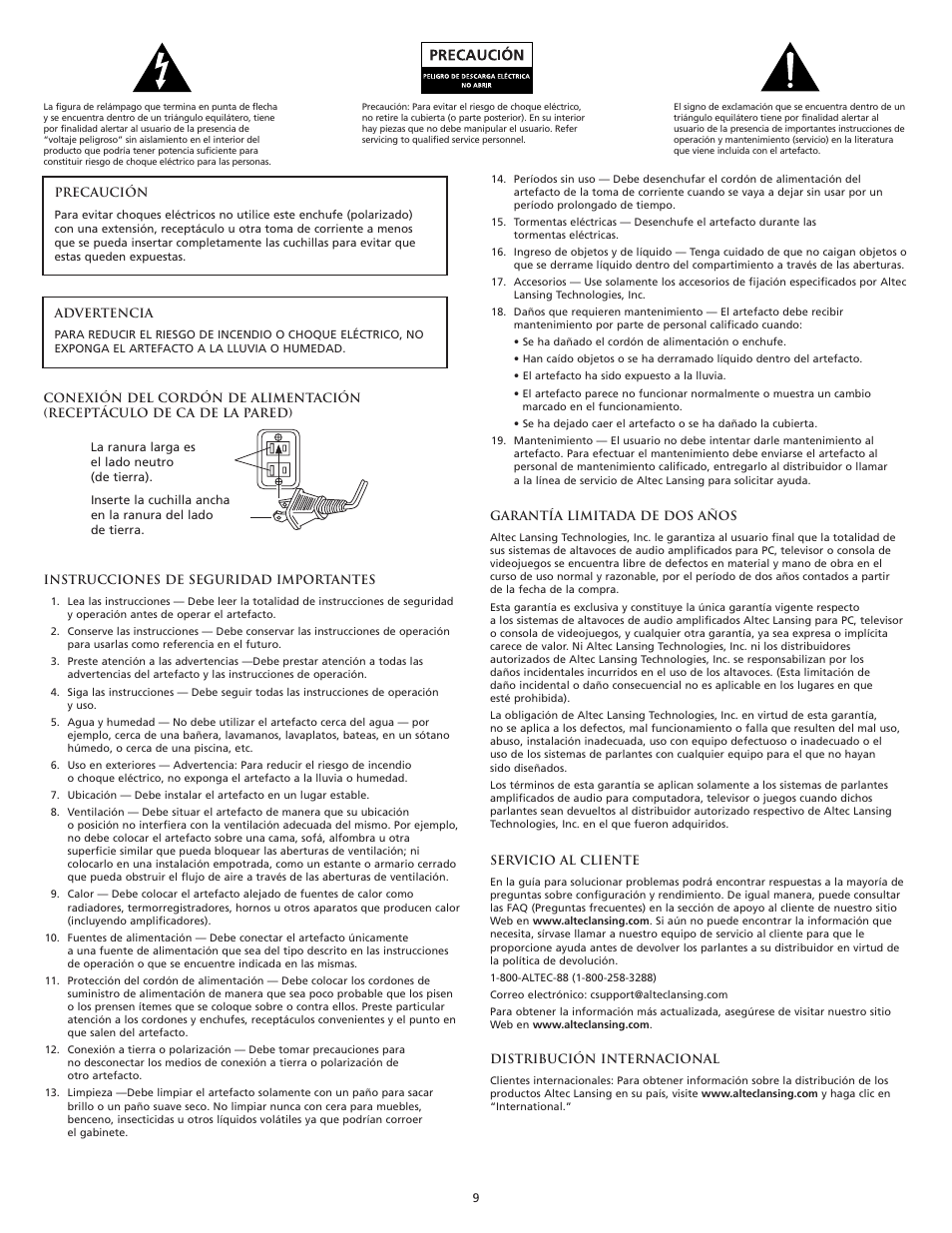 Altec Lansing VS3151R User Manual | Page 11 / 44